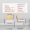 Rattan Dining Chairs Set of 2, Mid Century Modern Dining Chair, Upholstered Velvet Accent Chair with Rattan Back